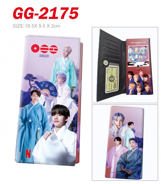 BTS Anime wallet long wallet buckle storage bag 18.5x9.5x2CM 100g