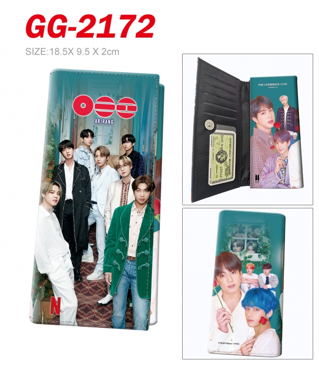 BTS Anime wallet long wallet buckle storage bag 18.5x9.5x2CM 100g