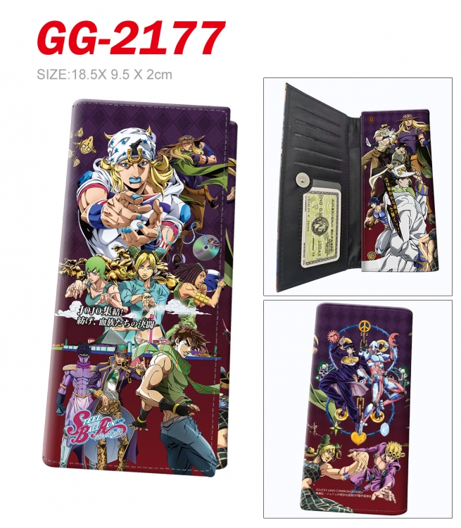 JoJos Bizarre Adventure Anime wallet long wallet buckle storage bag 18.5x9.5x2CM 100g