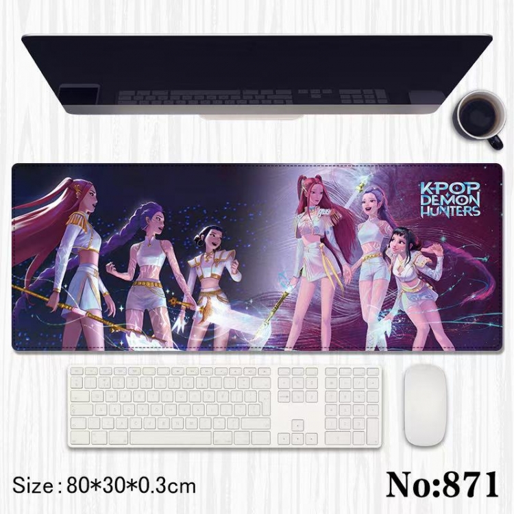 K-Pop Demon Hunters  Anime peripheral computer mouse pad office desk pad multifunctional pad 80X30X0.3cm
