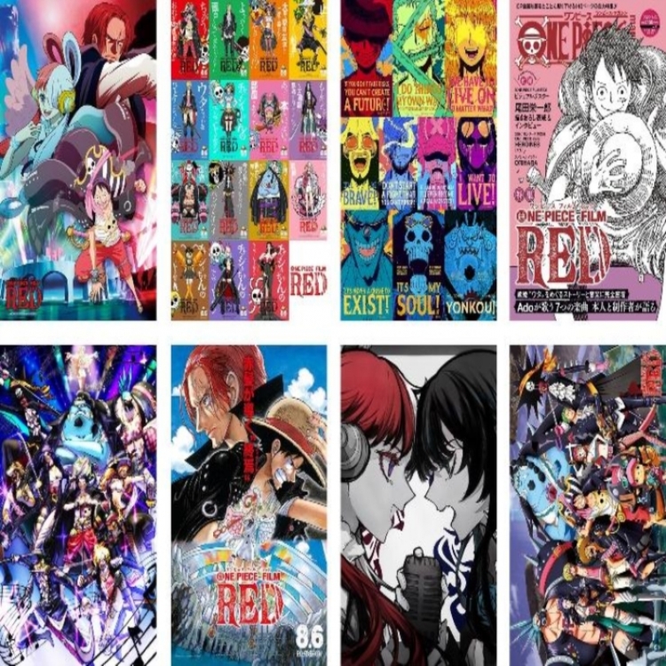 One Piece Embossed poster 8 pcs a set 42X29CM price for 5 sets 