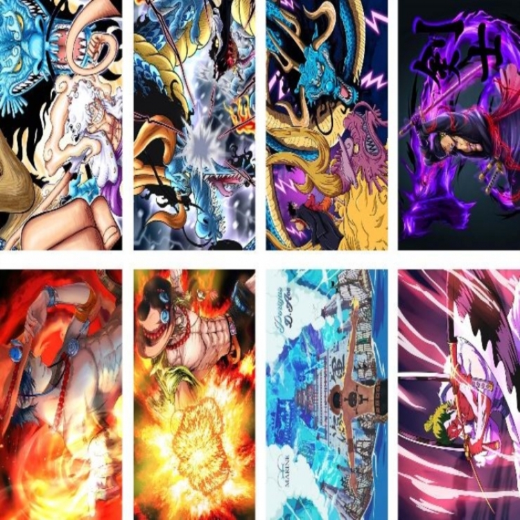One Piece Embossed poster 8 pcs a set 42X29CM price for 5 sets 