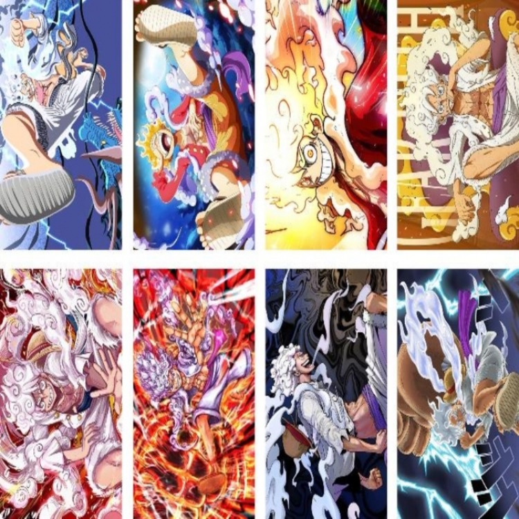 One Piece Embossed poster 8 pcs a set 42X29CM price for 5 sets 