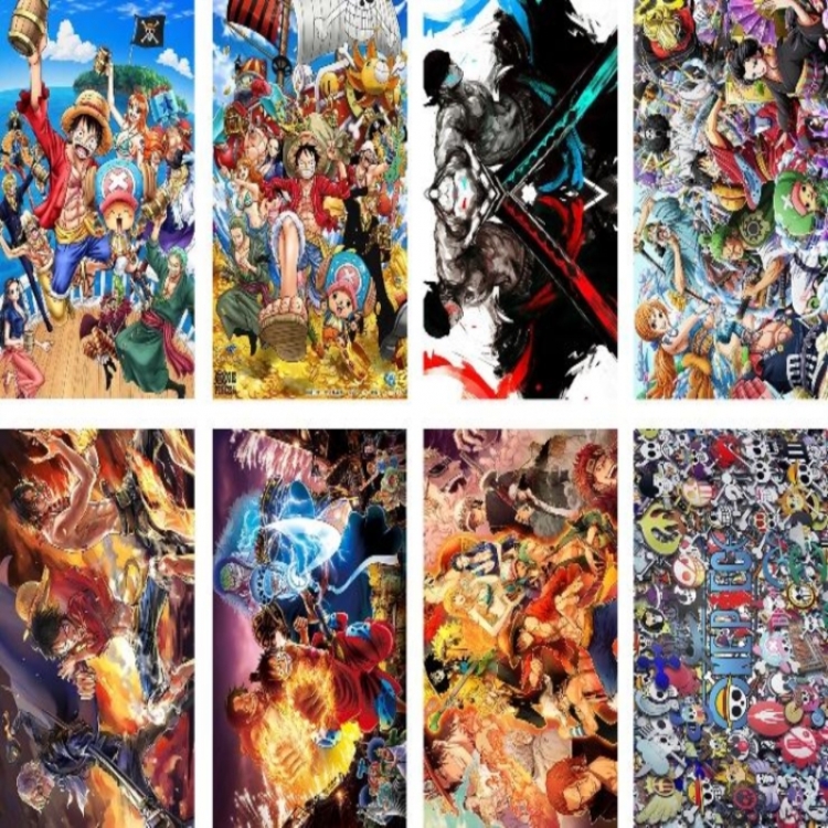 One Piece Embossed poster 8 pcs a set 42X29CM price for 5 sets 