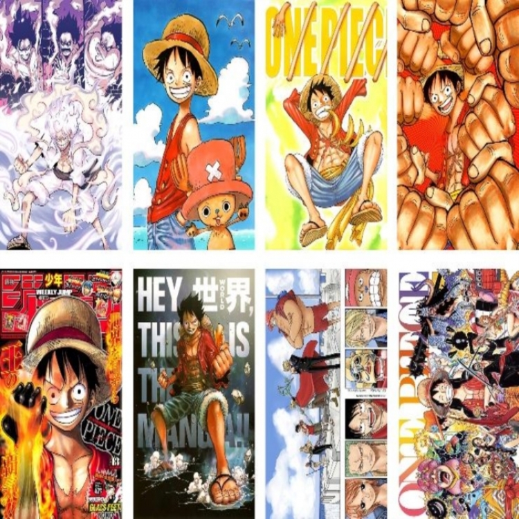 One Piece Embossed poster 8 pcs a set 42X29CM price for 5 sets 