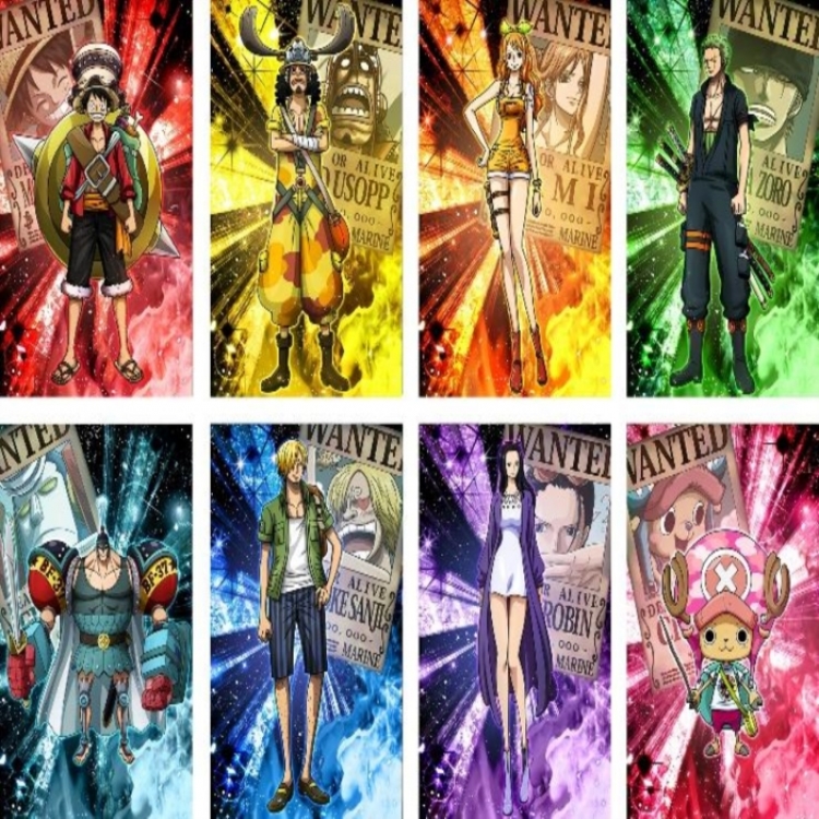 One Piece Embossed poster 8 pcs a set 42X29CM price for 5 sets 