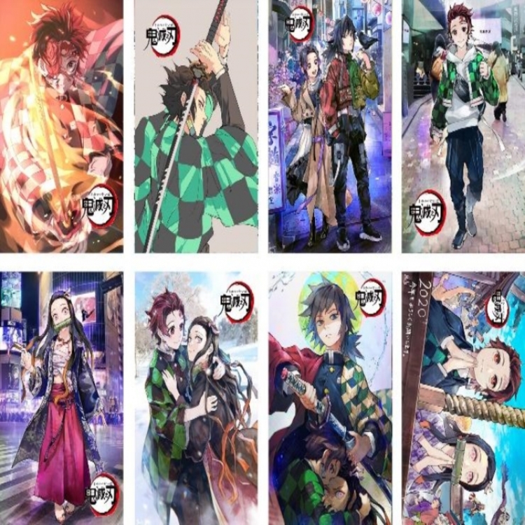 Demon Slayer Kimets Embossed poster 8 pcs a set 42X29CM price for 5 sets 