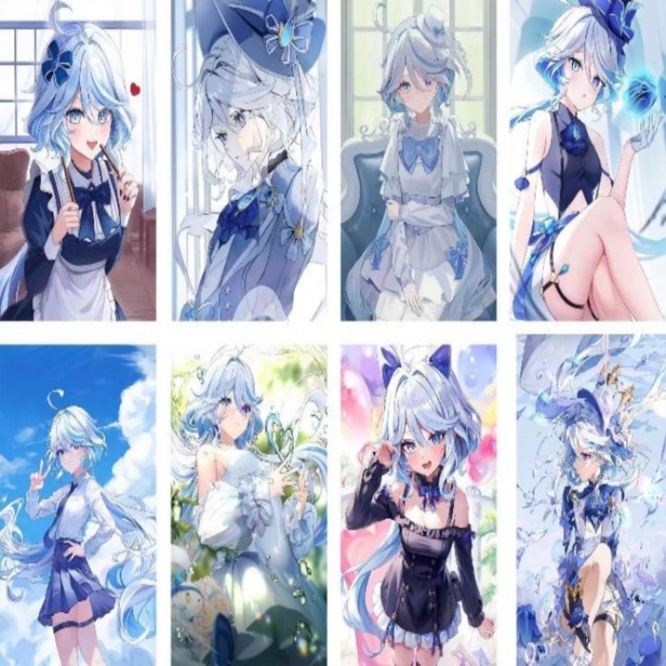 Genshin Impact Embossed poster 8 pcs a set 42X29CM price for 5 sets 