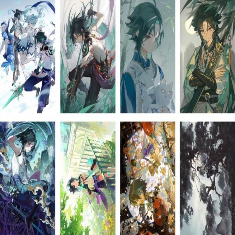 Genshin Impact Embossed poster 8 pcs a set 42X29CM price for 5 sets 