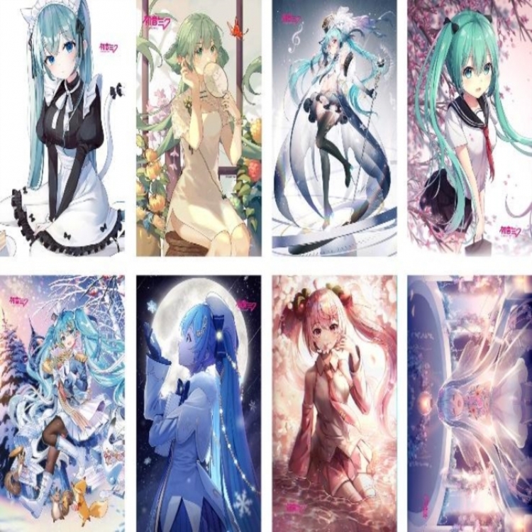 Hatsune Miku Embossed poster 8 pcs a set 42X29CM price for 5 sets 