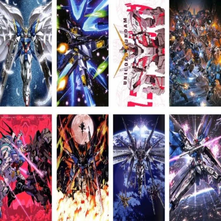 Gundam Embossed poster 8 pcs a set 42X29CM price for 5 sets 