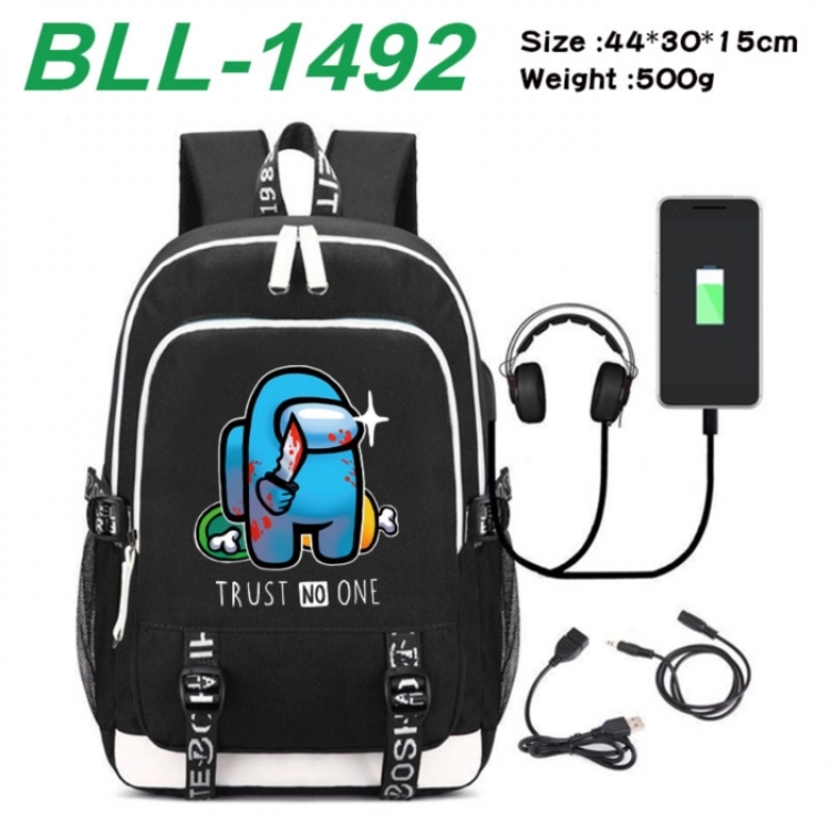 Among Us  Game Canvas Backpack Waterproof School Bag 44X30X15CM 500G