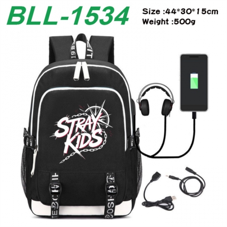 Stray Kids Game Canvas Backpack Waterproof School Bag 44X30X15CM 500G