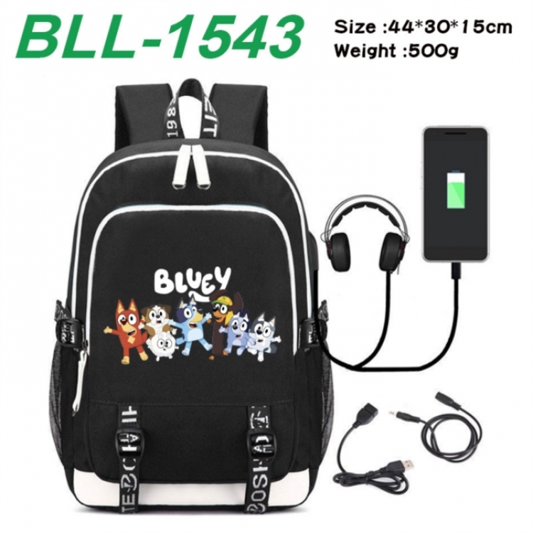 Bluey Game Canvas Backpack Waterproof School Bag 44X30X15CM 500G