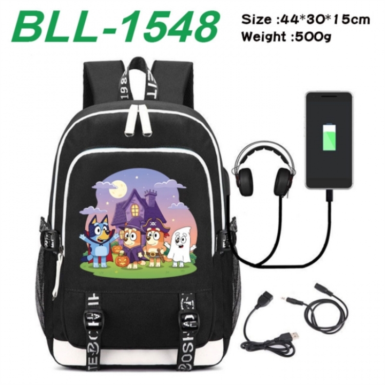 Bluey Game Canvas Backpack Waterproof School Bag 44X30X15CM 500G