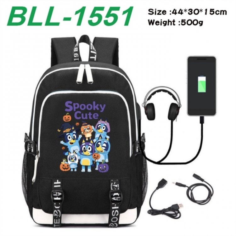 Bluey Game Canvas Backpack Waterproof School Bag 44X30X15CM 500G