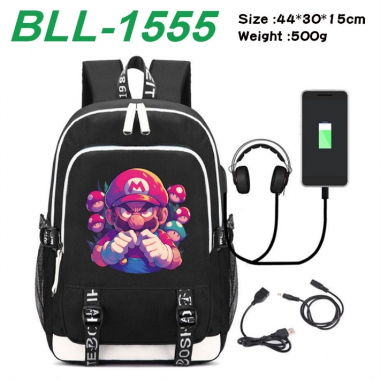 Super Mario Game Canvas Backpack Waterproof School Bag 44X30X15CM 500G