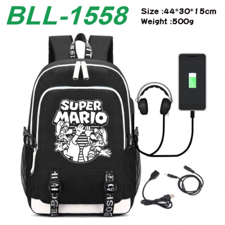 Super Mario Game Canvas Backpack Waterproof School Bag 44X30X15CM 500G