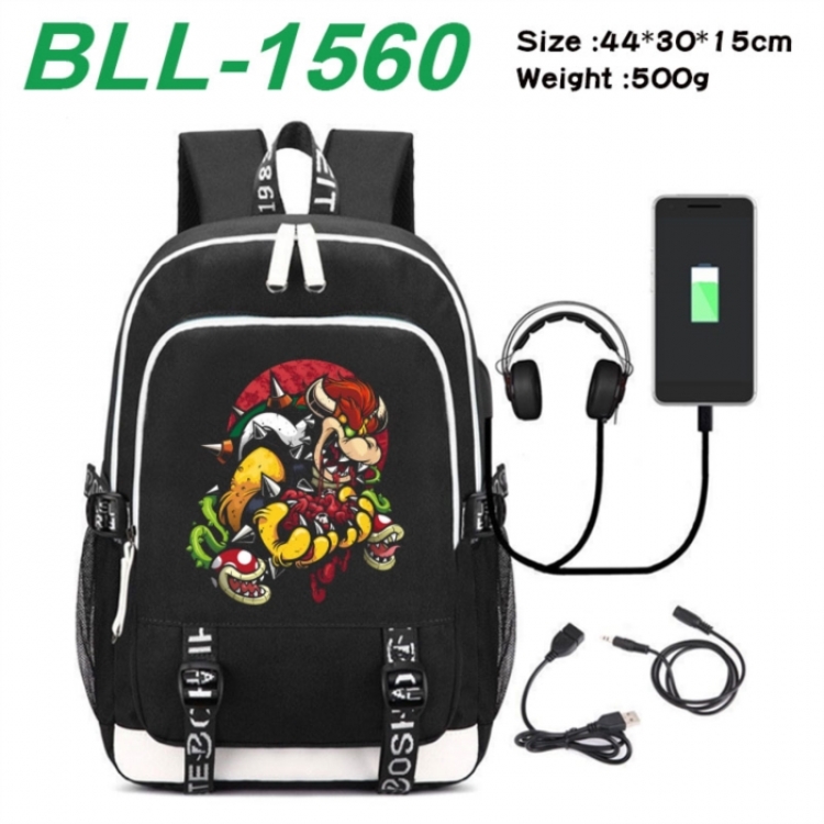 Super Mario Game Canvas Backpack Waterproof School Bag 44X30X15CM 500G
