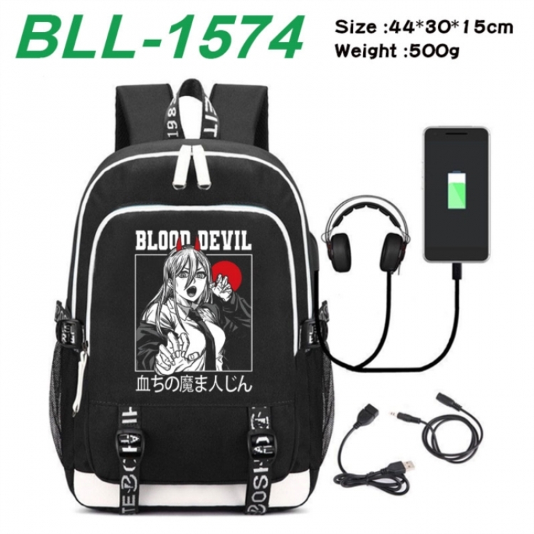 Chainsaw Man Game Canvas Backpack Waterproof School Bag 44X30X15CM 500G