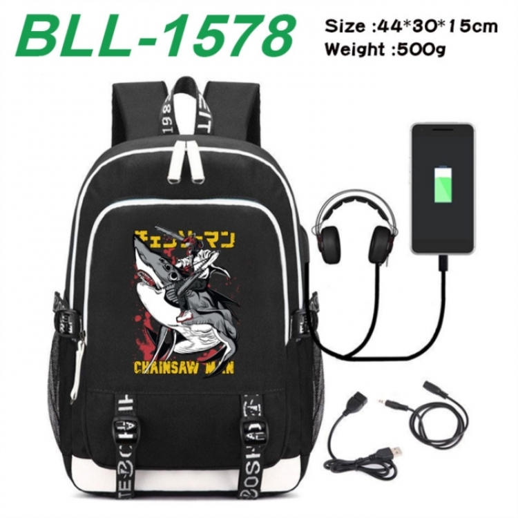 Chainsaw Man Game Canvas Backpack Waterproof School Bag 44X30X15CM 500G