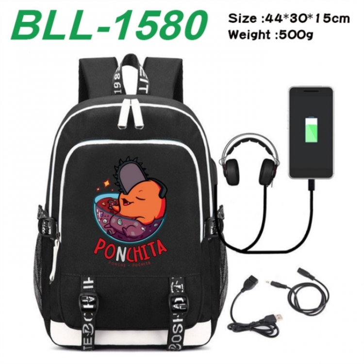 Chainsaw Man Game Canvas Backpack Waterproof School Bag 44X30X15CM 500G