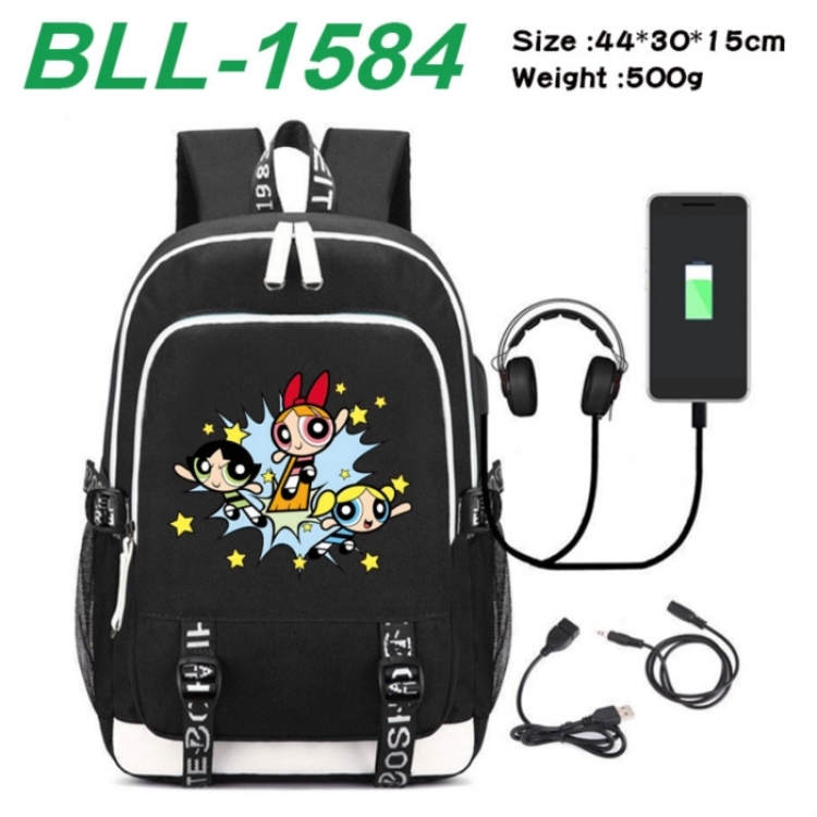 The Powerpuff Girls Game Canvas Backpack Waterproof School Bag 44X30X15CM 500G