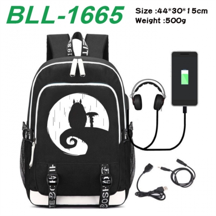 TOTORO Game Canvas Backpack Waterproof School Bag 44X30X15CM 500G