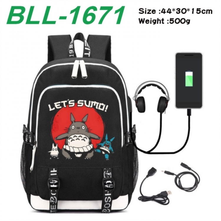 TOTORO Game Canvas Backpack Waterproof School Bag 44X30X15CM 500G