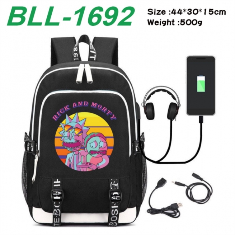 Rick and Morty Game Canvas Backpack Waterproof School Bag 44X30X15CM 500G
