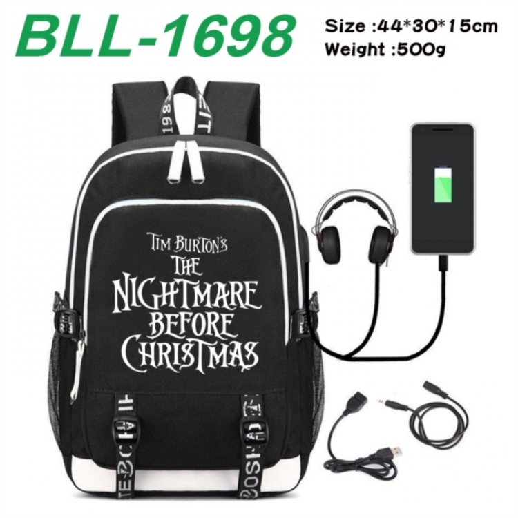 The Nightmare Before Christmas Game Canvas Backpack Waterproof School Bag 44X30X15CM 500G