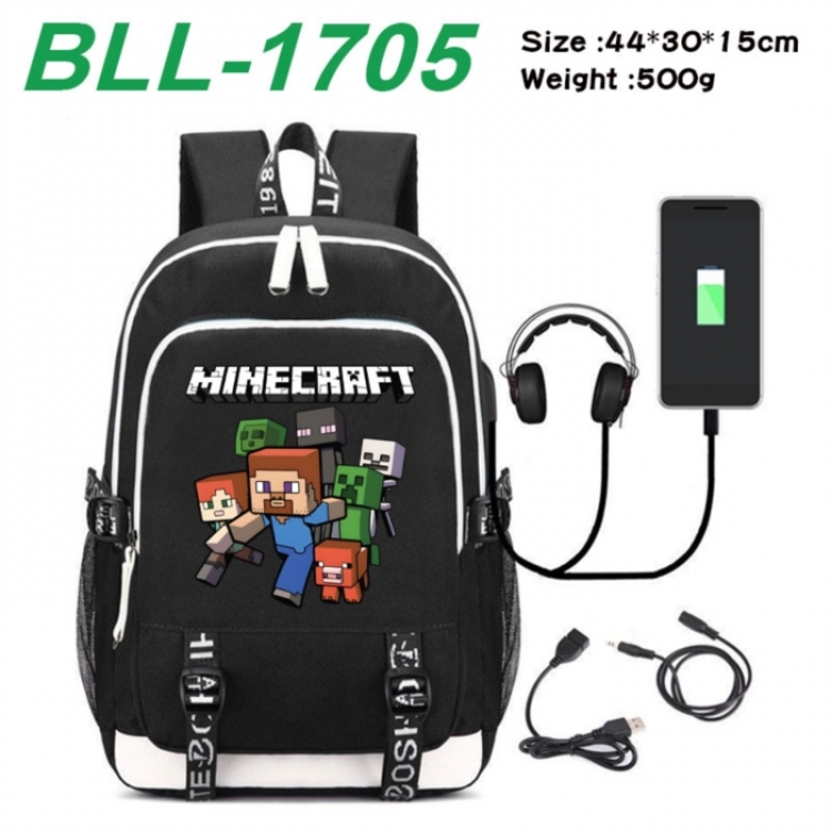Minecraft Game Canvas Backpack Waterproof School Bag 44X30X15CM 500G