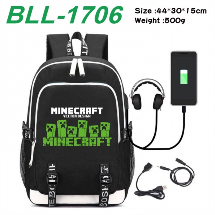 Minecraft Game Canvas Backpack Waterproof School Bag 44X30X15CM 500G