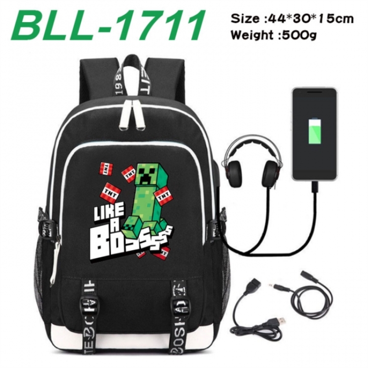 Minecraft Game Canvas Backpack Waterproof School Bag 44X30X15CM 500G
