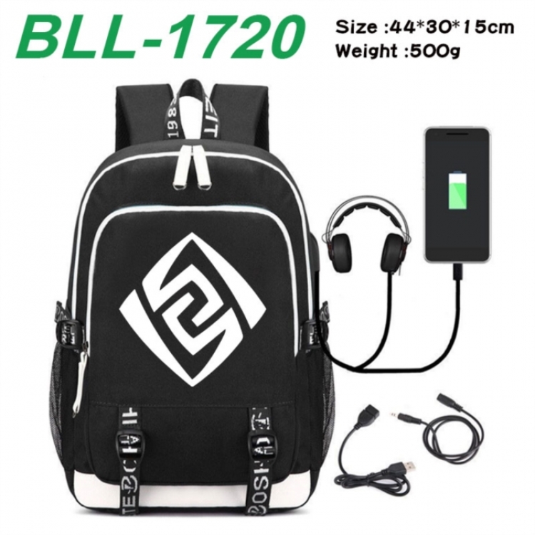 Genshin Impact Game Canvas Backpack Waterproof School Bag 44X30X15CM 500G