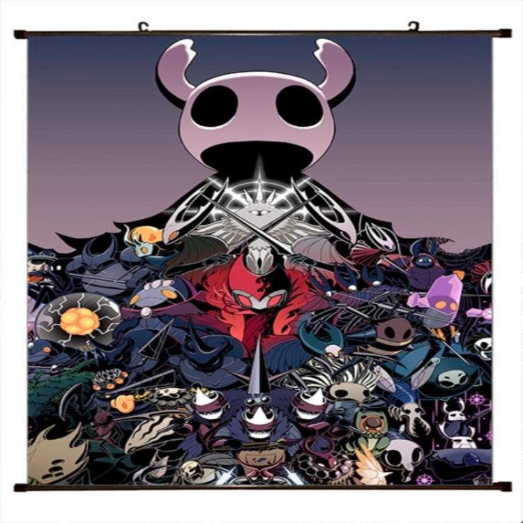 The Hollow Knight Anime black Plastic rod Cloth painting Wall Scroll 60X90CM 