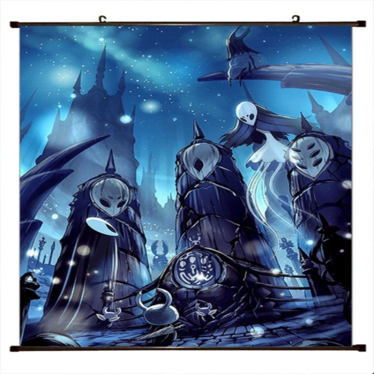The Hollow Knight Anime black Plastic rod Cloth painting Wall Scroll 60X90CM 