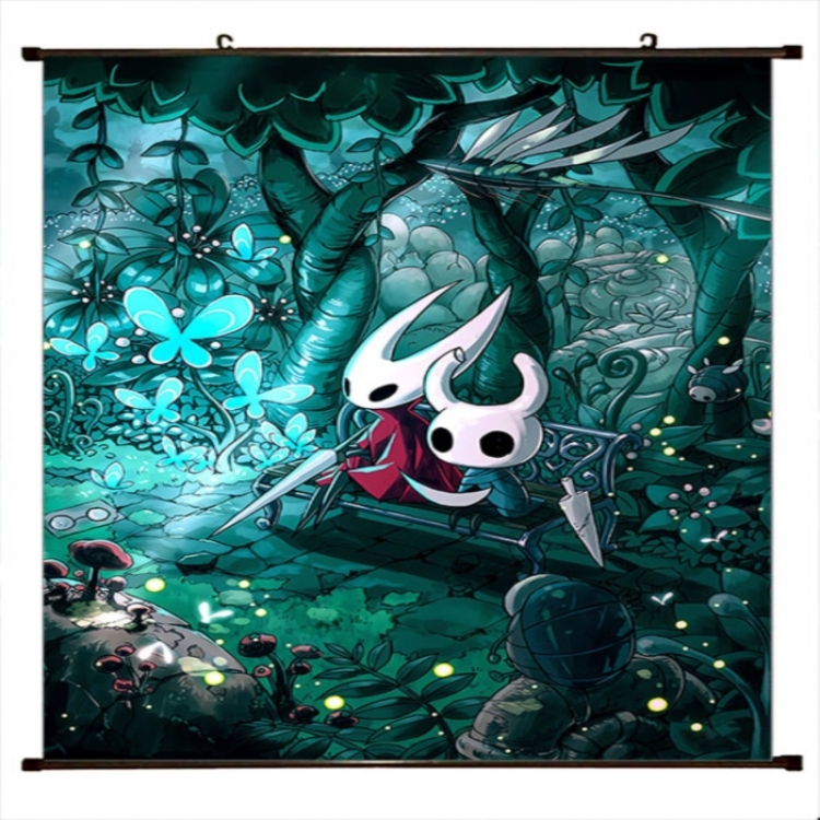 The Hollow Knight Anime black Plastic rod Cloth painting Wall Scroll 60X90CM 