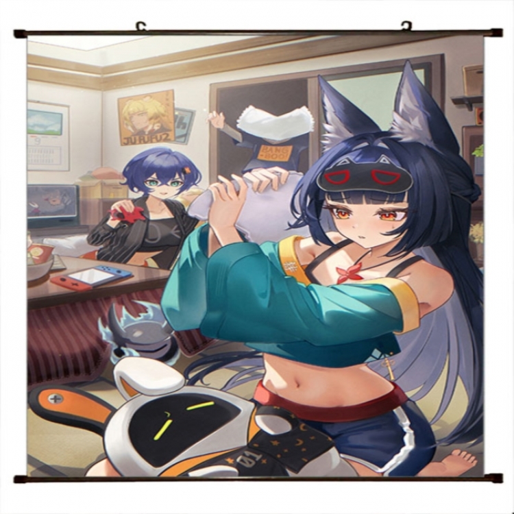 The Hollow Knight Anime black Plastic rod Cloth painting Wall Scroll 60X90CM 