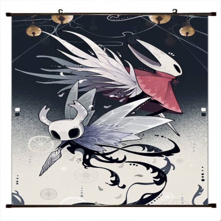 The Hollow Knight Anime black Plastic rod Cloth painting Wall Scroll 60X90CM 