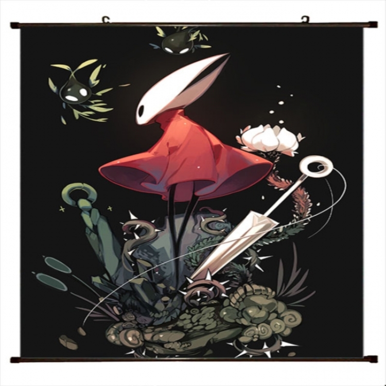 The Hollow Knight Anime black Plastic rod Cloth painting Wall Scroll 60X90CM 