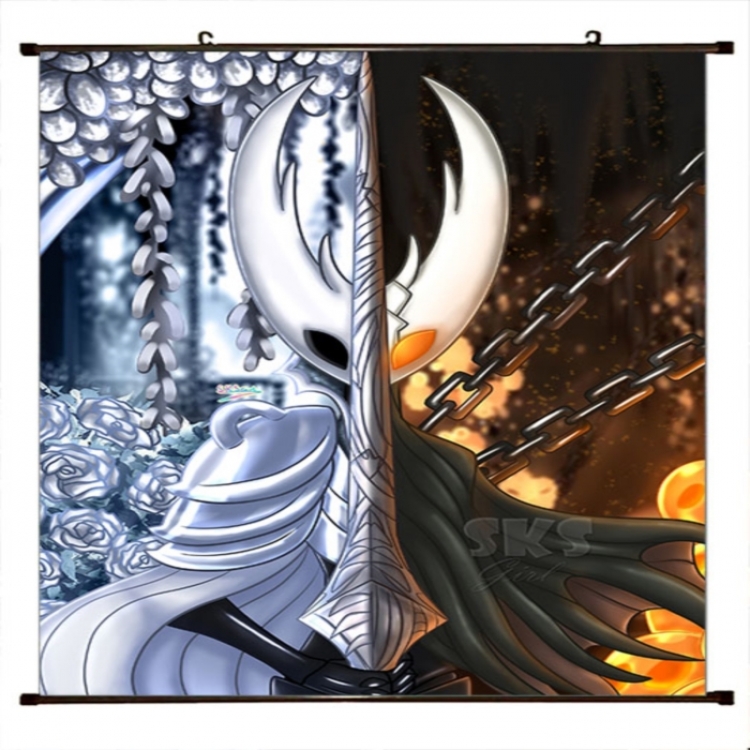 The Hollow Knight Anime black Plastic rod Cloth painting Wall Scroll 60X90CM 