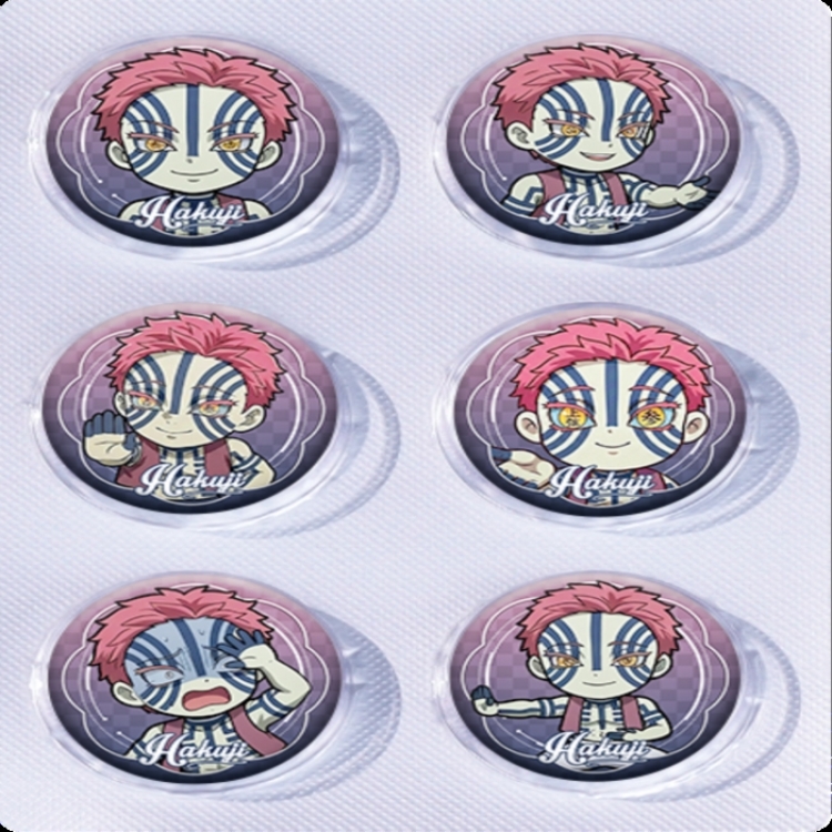 Demon Slayer Kimets Anime peripheral pill bar badge 25mm a set of 6 price for 5 sets 