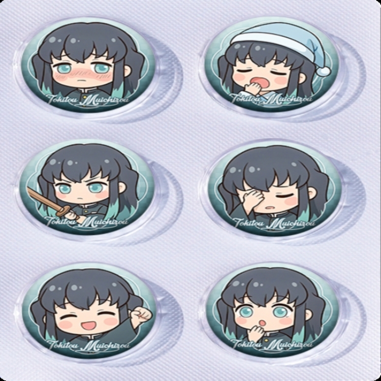 Demon Slayer Kimets Anime peripheral pill bar badge 25mm a set of 6 price for 5 sets 