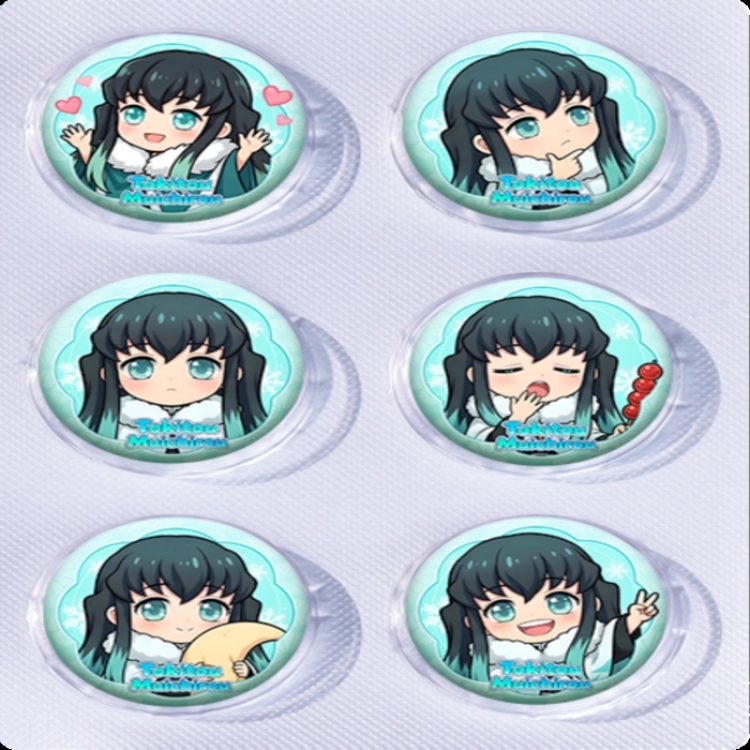 Demon Slayer Kimets Anime peripheral pill bar badge 25mm a set of 6 price for 5 sets 