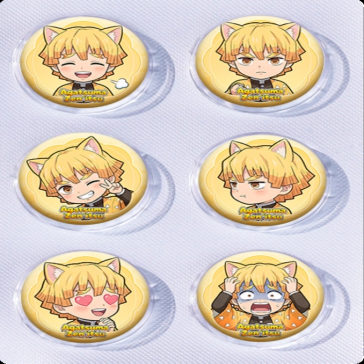 Demon Slayer Kimets Anime peripheral pill bar badge 25mm a set of 6 price for 5 sets 