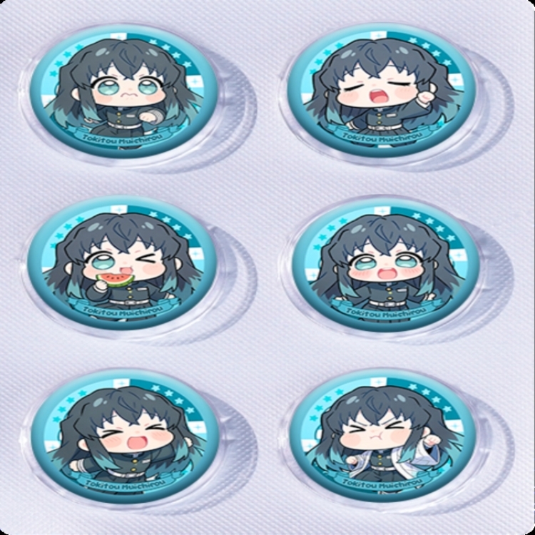 Demon Slayer Kimets Anime peripheral pill bar badge 25mm a set of 6 price for 5 sets 