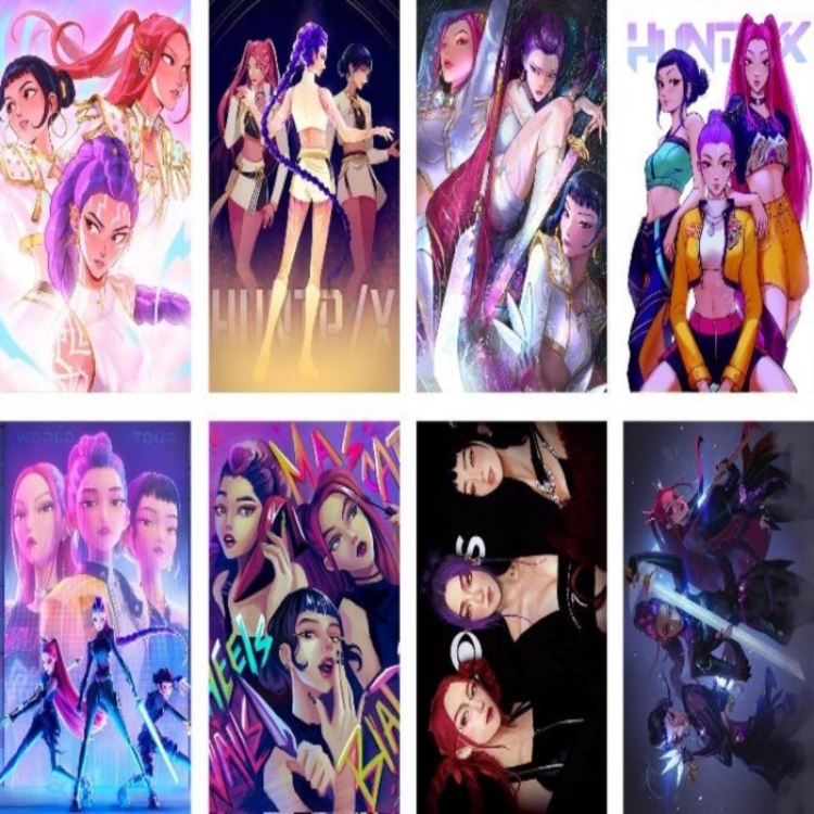 K-Pop Demon Hunters Embossed poster 8 pcs a set 42X29CM price for 5 sets