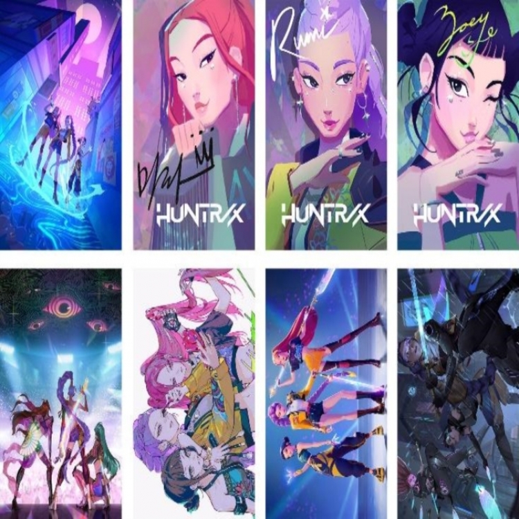 K-Pop Demon Hunters Embossed poster 8 pcs a set 42X29CM price for 5 sets