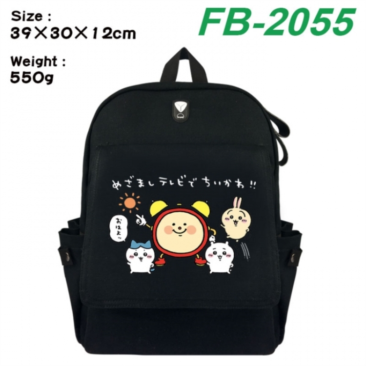 Chiikawa Canvas Flip Backpack Student Schoolbag Headphone Hole 39X30X12CM 